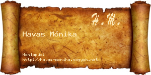 Havas Mónika névjegykártya